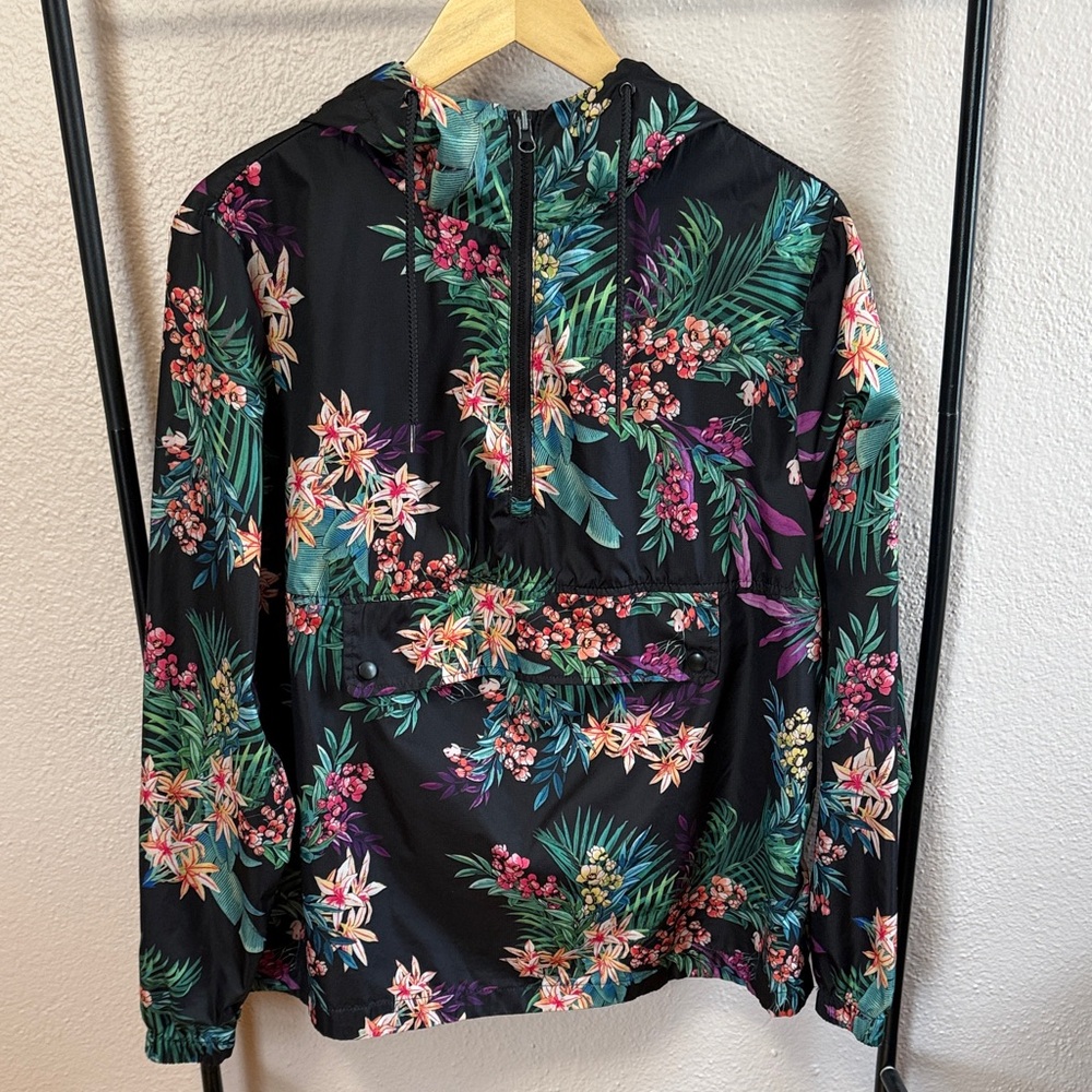 Xersion Floral Print Jacket - Black and Multicolor